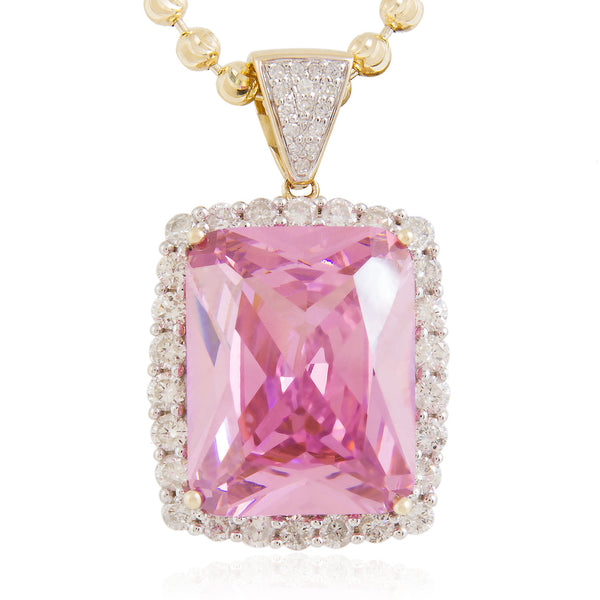 10k Yellow Gold 1.65ct Diamond Pink Sapphire Pendant