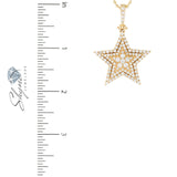 14K Yellow Gold 2.6ct Diamond Star Pendant
