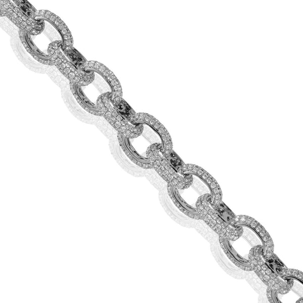 14k White Gold Custom Diamond Link Bracelet