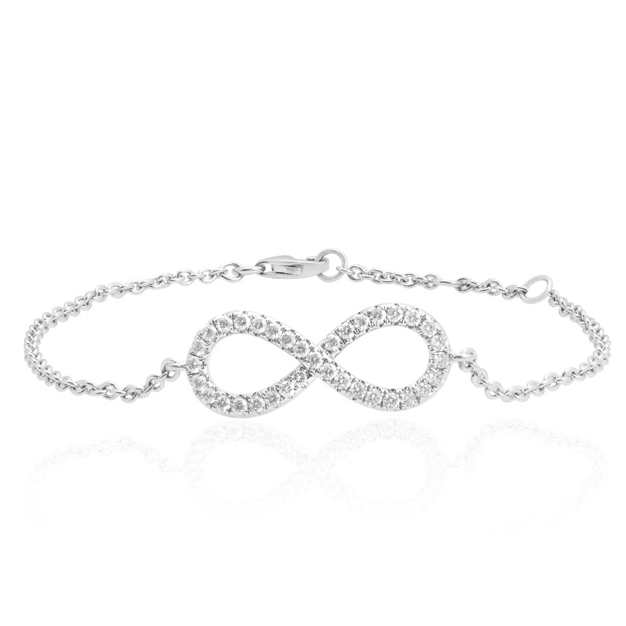18k White Gold .53ct Diamond Infinity Bracelet Shyne Jewelers