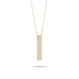 14k Yellow Gold Cluster 0.30ct Diamond Bar Necklace
