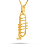 14kYellow Gold Custom Trumpet Pendant