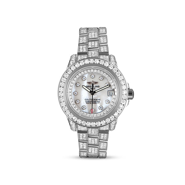 Breitling Colt Oceane Mother of Pearl Stainless Steel 13.5ct Diamond Watch