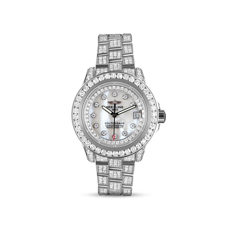 Breitling Colt Oceane Mother of Pearl Stainless Steel 13.5ct Diamond Watch
