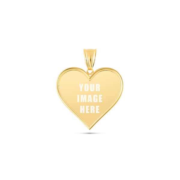14K Gold Medium Heart Picture Pendant