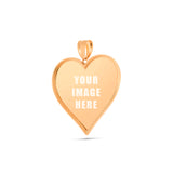 14K Gold Large Heart Picture Pendant
