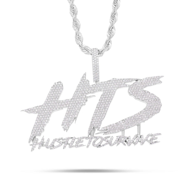 10K White Gold "HTS" Custom Diamond Pendant