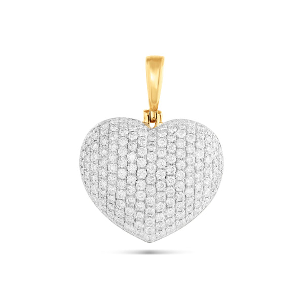 Diamond Puffed Heart Pendant