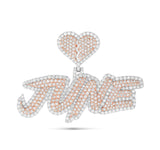 Customizable Two-Tone Diamond Pendant with Heart Bail