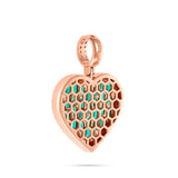 Diamond & Green Emerald Heart Pendant