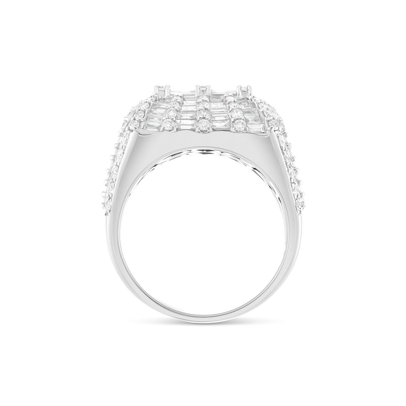 Unique Baguette & Round Diamond 5.33 Carat Statement Diamond Ring