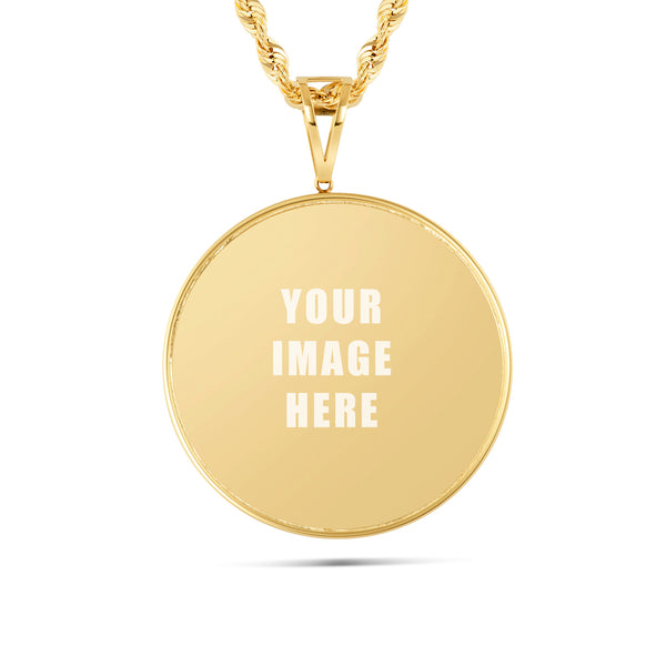 14K Gold Large Picture Pendant
