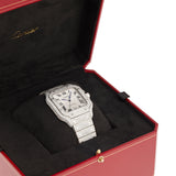 Full Diamond Santos de Cartier Watch with Silver Dial