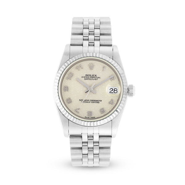 Rolex DateJust 36 mm Silver Anniversary Dial & Jubilee Band 16220