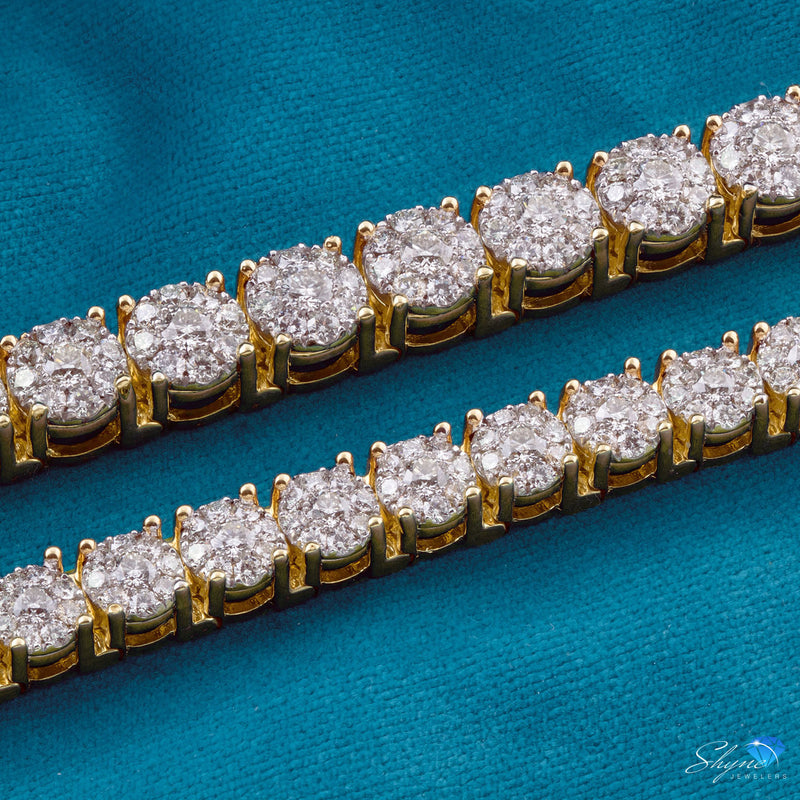14k Yellow Gold 22.32ct Diamond Tennis Bracelet