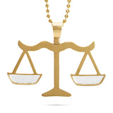 10k Custom Yellow Gold 4ct Diamond Libra Scale Pendant