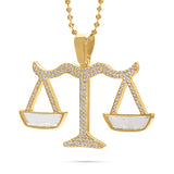 10k Custom Yellow Gold 4ct Diamond Libra Scale Pendant