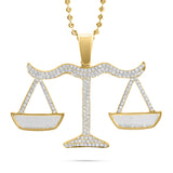 10k Custom Yellow Gold 4ct Diamond Libra Scale Pendant