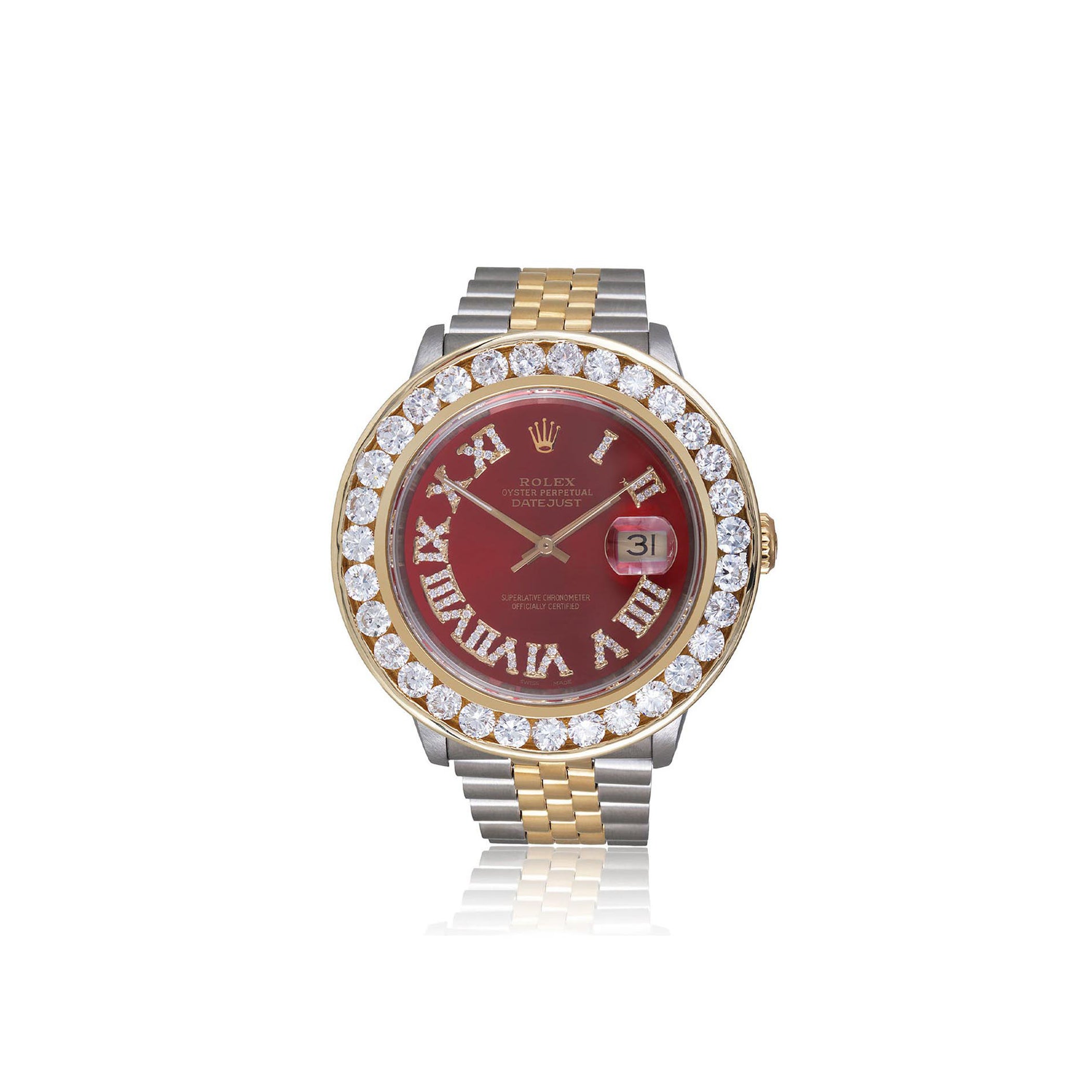 Rolex DateJust 36mm 6.5ct Diamond Bezel Automatic Men's
