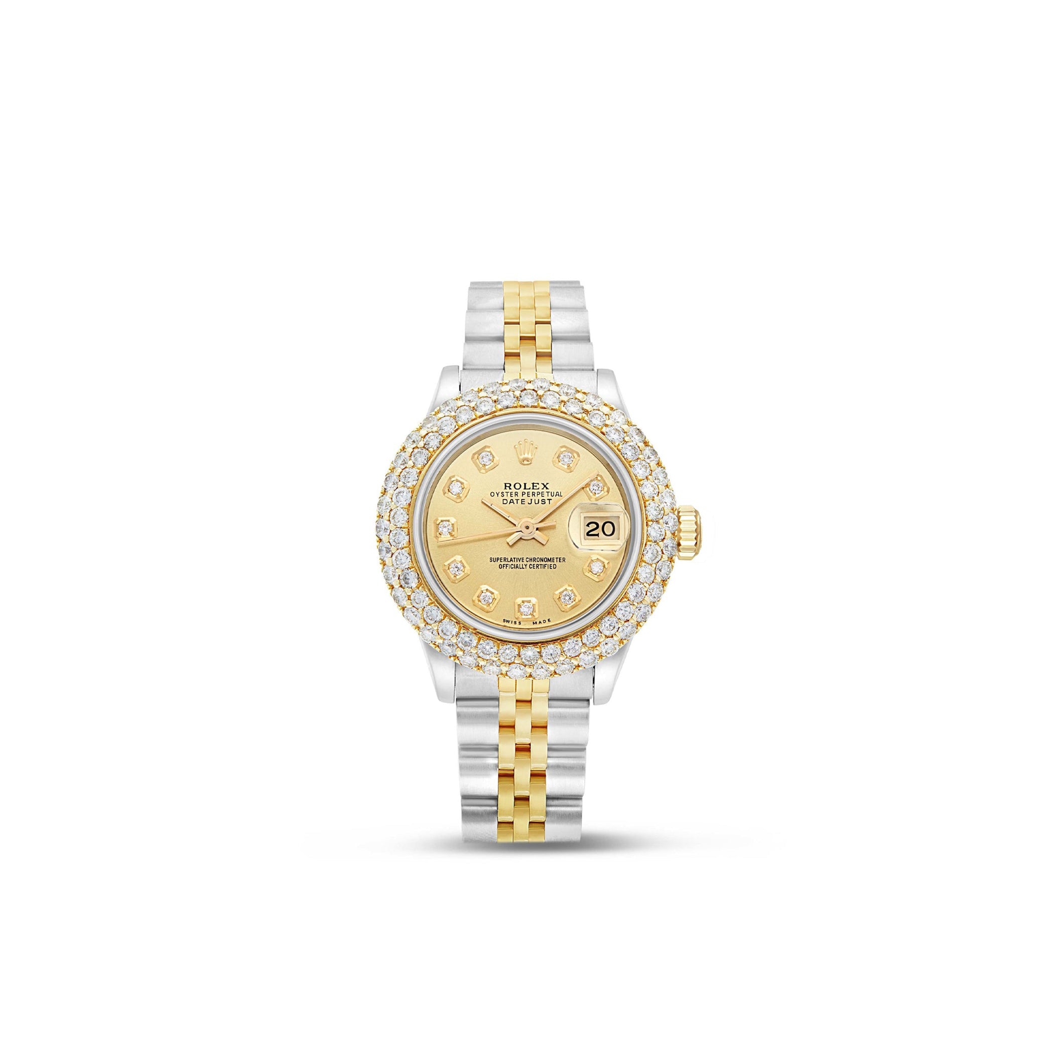 Women's Rolex DateJust 26mm Two Tone Jubilee with Diamond Bezel