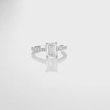 18K White Gold 2.01ct GIA Certified Emerald Cut Solitaire Diamond Engagement Ring
