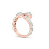 Baguette Double Heart Diamond Wrap Ring - Shyne Jewelers BAGHEARTRING_1 Rose Gold Shyne Jewelers