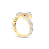 Baguette Double Heart Diamond Wrap Ring - Shyne Jewelers BAGHEARTRING_1 Yellow Gold Shyne Jewelers