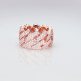 10K Gold 3.20ct Diamond Cuban Link Eternity Ring