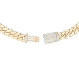 Custom Emerald Clasp Solid Cuban Chain - Shyne Jewelers Yellow Gold Shyne Jewelers
