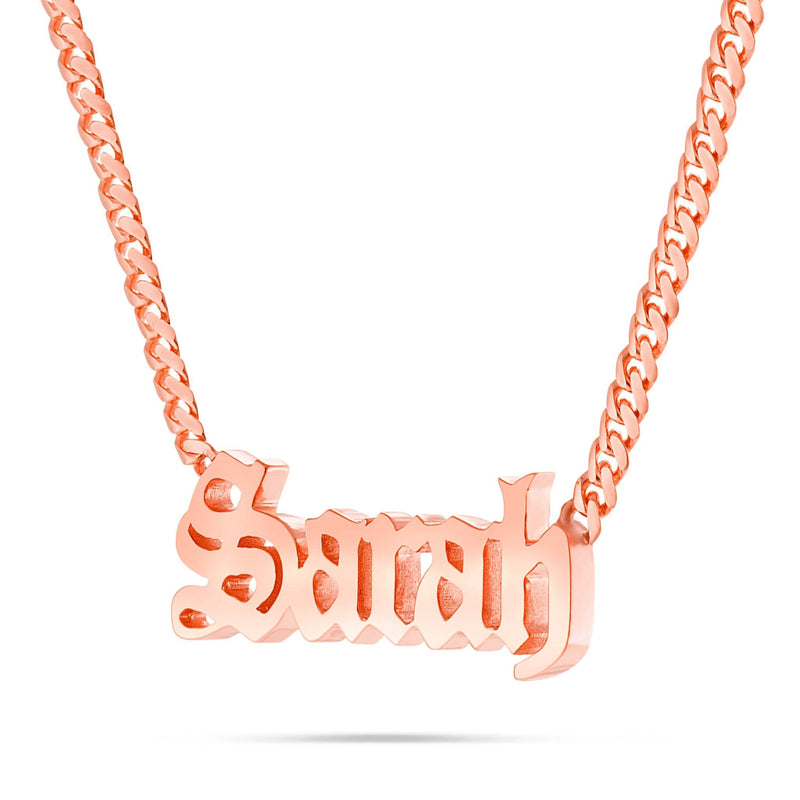 YOUR NAME - Solid Gold Medium Cuban Name Necklace