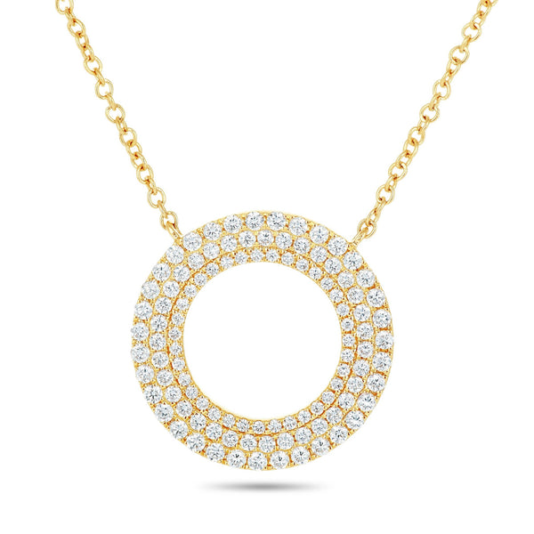 Diamond Circle Necklace - Shyne Jewelers 165-00202 Yellow Gold Shyne Jewelers