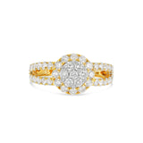 Diamond Cluster Circle Engagement Ring - Shyne Jewelers 100-00370 Yellow Gold Shyne Jewelers