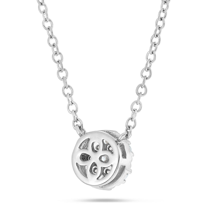 Diamond Cluster Circle Necklace - Shyne Jewelers White Gold Shyne Jewelers