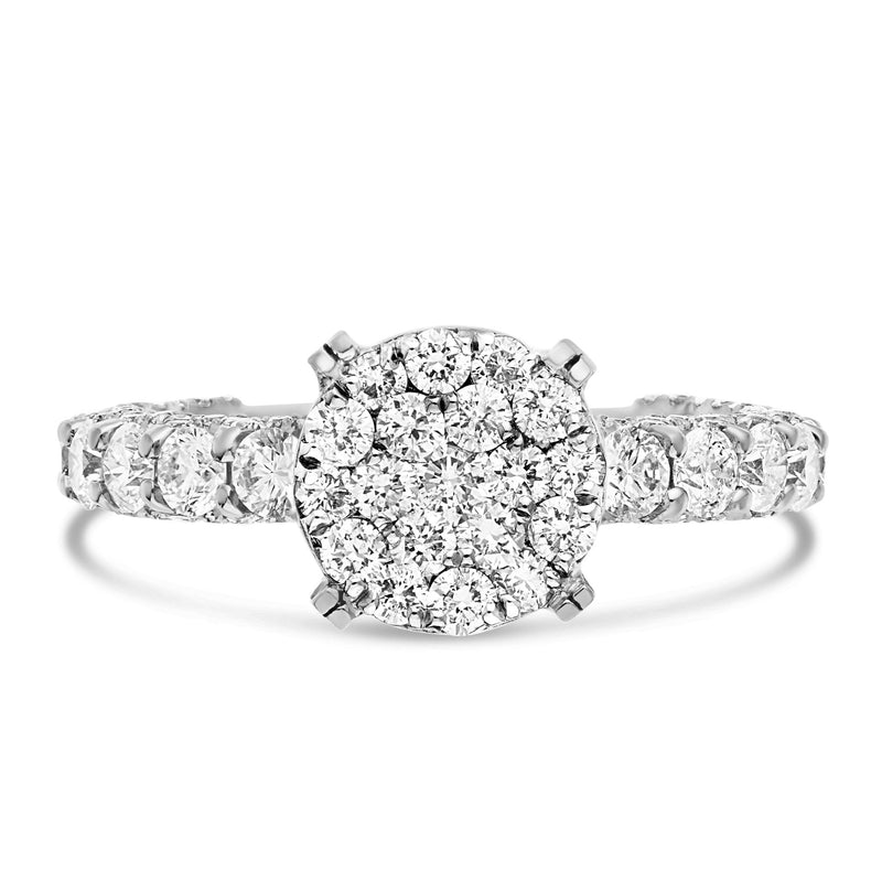 Diamond Cluster Eternity Engagement Ring - Shyne Jewelers 100-00361 White Gold Shyne Jewelers