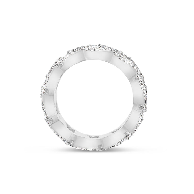 Diamond Cuban Link Ring - Shyne Jewelers 135-00081 White Gold 4 Shyne Jewelers