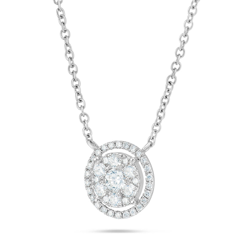 Diamond Halo Cluster Necklace - Shyne Jewelers L1216899 White Gold Shyne Jewelers
