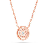 Diamond Halo Cluster Necklace - Shyne Jewelers L1216899 Rose Gold Shyne Jewelers
