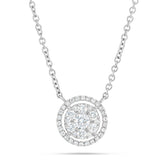Diamond Halo Cluster Necklace - Shyne Jewelers L1216899 White Gold Shyne Jewelers