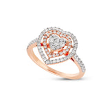 Diamond Halo Heart Ring - Shyne Jewelers DIAHEARTHALORING_1 Rose Gold Shyne Jewelers