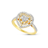 Diamond Halo Heart Ring - Shyne Jewelers DIAHEARTHALORING_1 Yellow Gold Shyne Jewelers