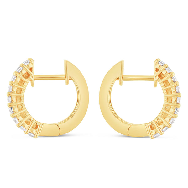 Diamond Huggy Earrings, Medium - Shyne Jewelers DE10433 Yellow Gold Shyne Jewelers