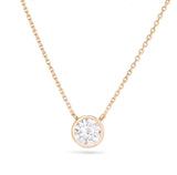 Diamond Solitaire Bezel Necklace - Shyne Jewelers Rose Gold Shyne Jewelers