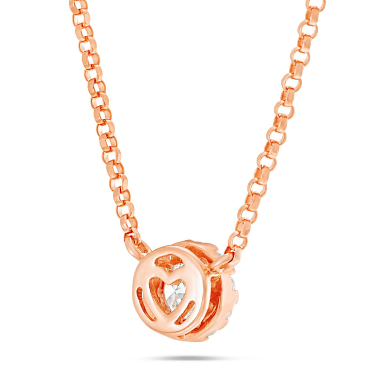 Diamond Solitaire Illustion Necklace - Shyne Jewelers Rose Gold Shyne Jewelers
