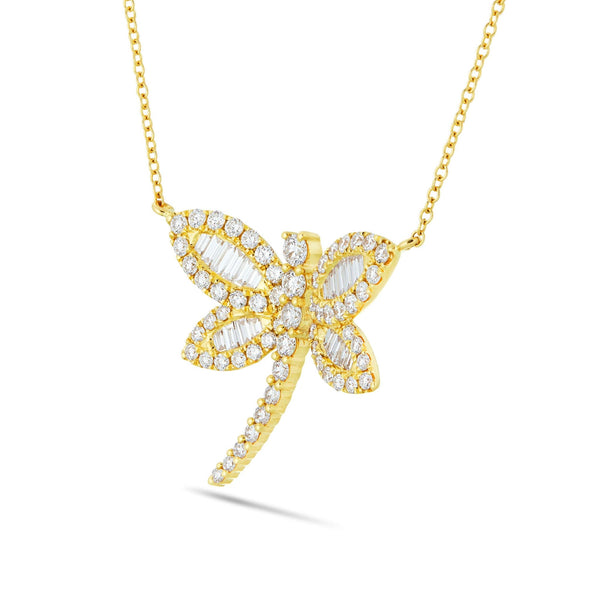 Dragonfly Diamond Necklace, Large - Shyne Jewelers 165-00172 Yellow Gold Shyne Jewelers
