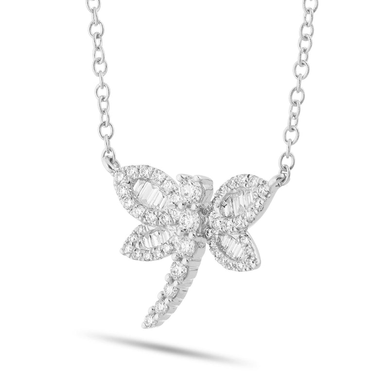 Dragonfly Diamond Necklace, Small - Shyne Jewelers 165-00171 White Gold Shyne Jewelers