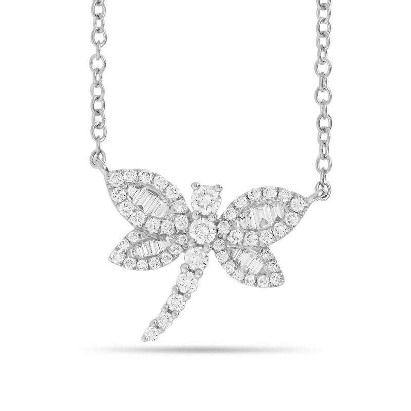 Dragonfly Diamond Necklace, Small - Shyne Jewelers 165-00171 White Gold Shyne Jewelers