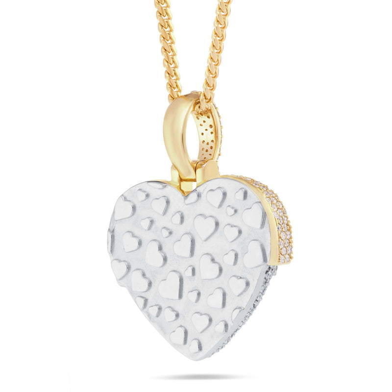 Melting Heart Diamond Pendant, 2" - Shyne Jewelers Yellow & White Gold Shyne Jewelers