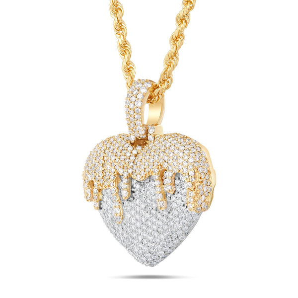 Melting Heart Diamond Pendant, Small - Shyne Jewelers Yellow & White Gold Shyne Jewelers