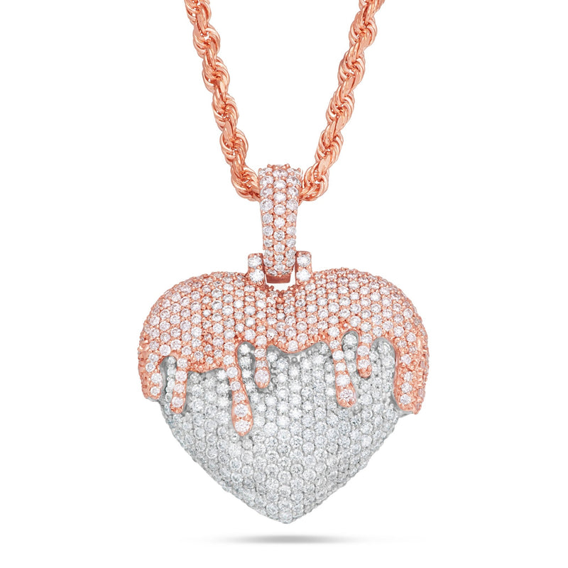 Melting Heart Diamond Pendant, Small - Shyne Jewelers Rose & White Gold Shyne Jewelers