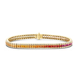 Multicolor Diamond Tennis Bracelet - Shyne Jewelers MULTITENNIS_1 Yellow Gold Shyne Jewelers